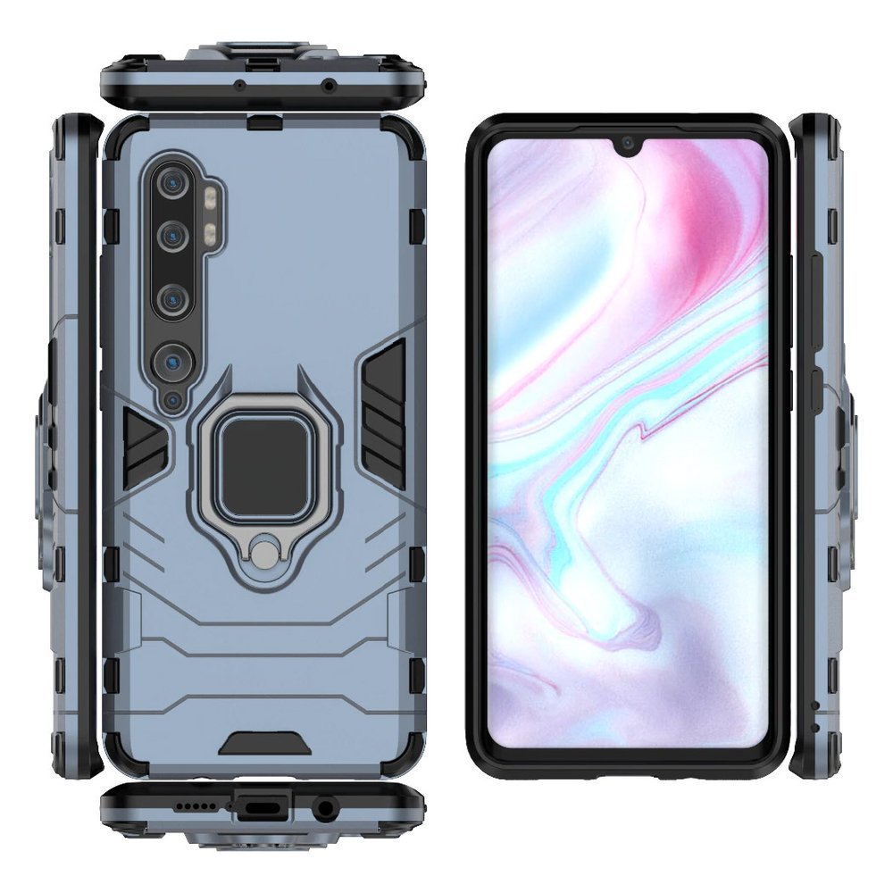 Pokrowiec hybrydowy Ring Armor pancerny niebieski Xiaomi Mi Note 10 Pro / 12
