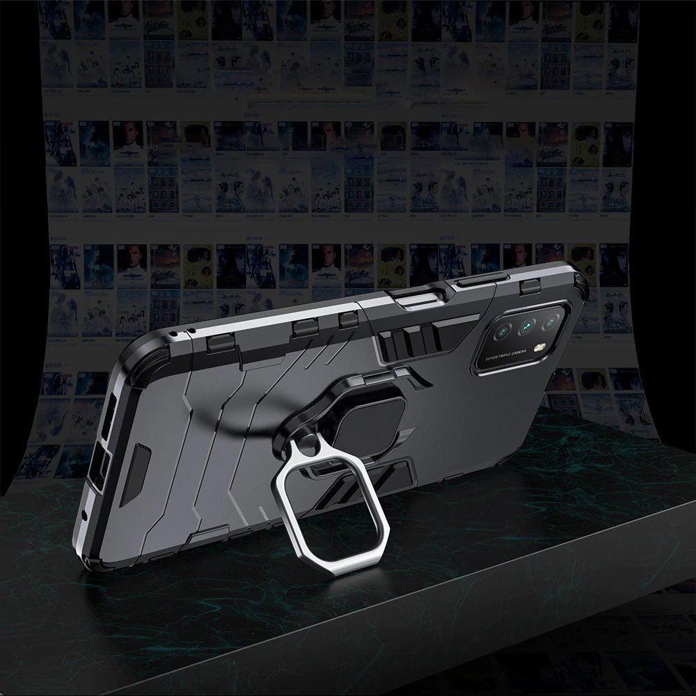 Pokrowiec hybrydowy Ring Armor pancerny niebieski Xiaomi Redmi 9T / 10