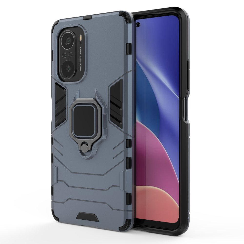 Pokrowiec hybrydowy Ring Armor pancerny niebieski Xiaomi Redmi K40 Pro Plus Pokrowiec hybrydowy Ring Armor pancerny niebieski Xiaomi Redmi K40 Pro Plus