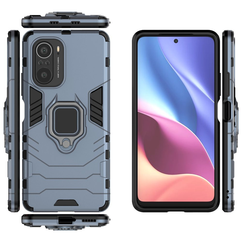 Pokrowiec hybrydowy Ring Armor pancerny niebieski Xiaomi Redmi K40 Pro Plus / 2 Pokrowiec hybrydowy Ring Armor pancerny niebieski Xiaomi Redmi K40 Pro Plus / 2