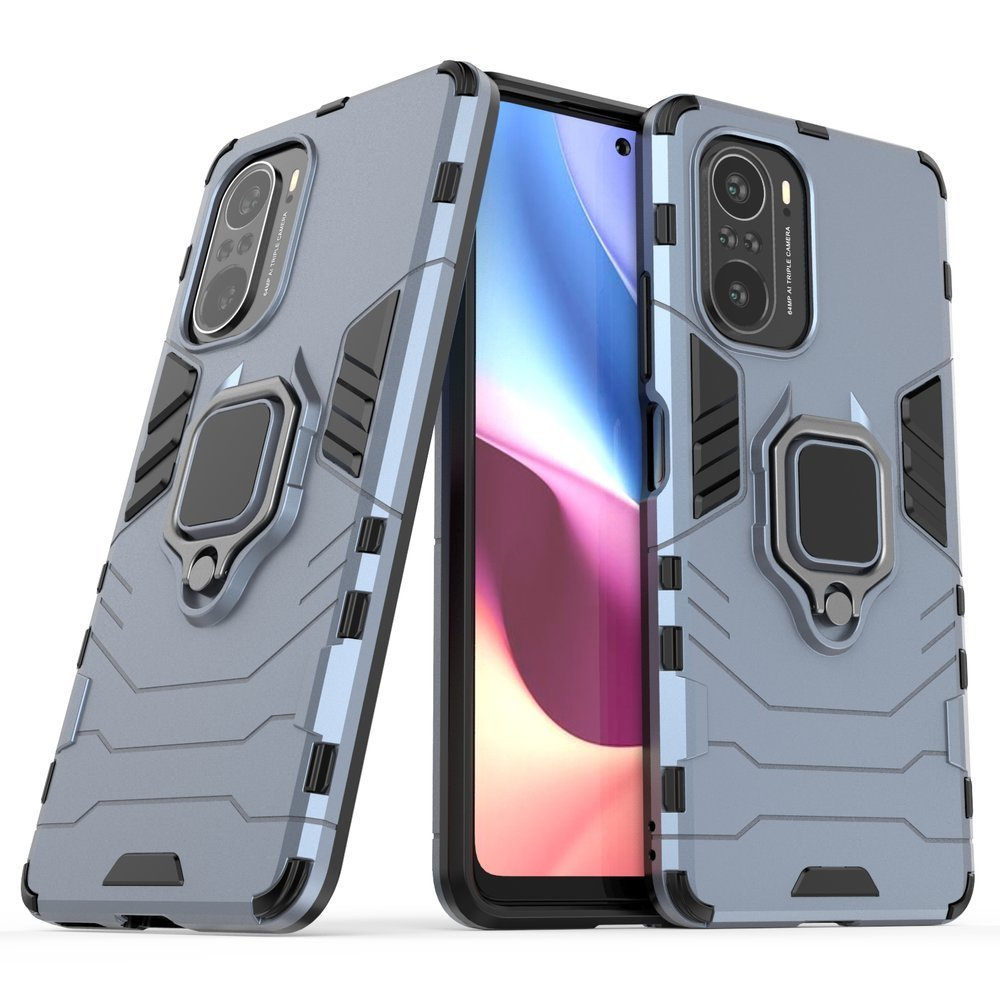 Pokrowiec hybrydowy Ring Armor pancerny niebieski Xiaomi Redmi K40 Pro Plus / 3 Pokrowiec hybrydowy Ring Armor pancerny niebieski Xiaomi Redmi K40 Pro Plus / 3