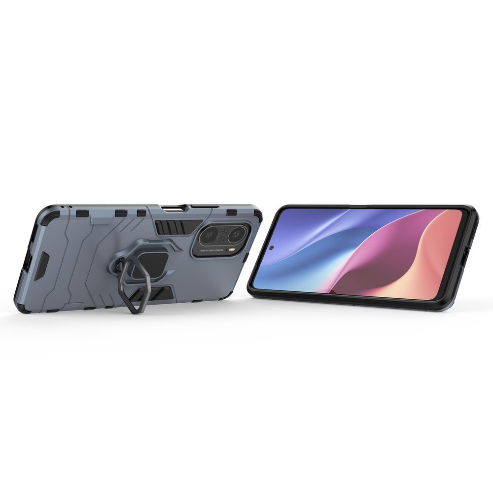 Pokrowiec hybrydowy Ring Armor pancerny niebieski Xiaomi Redmi K40 Pro Plus / 4 Pokrowiec hybrydowy Ring Armor pancerny niebieski Xiaomi Redmi K40 Pro Plus / 4