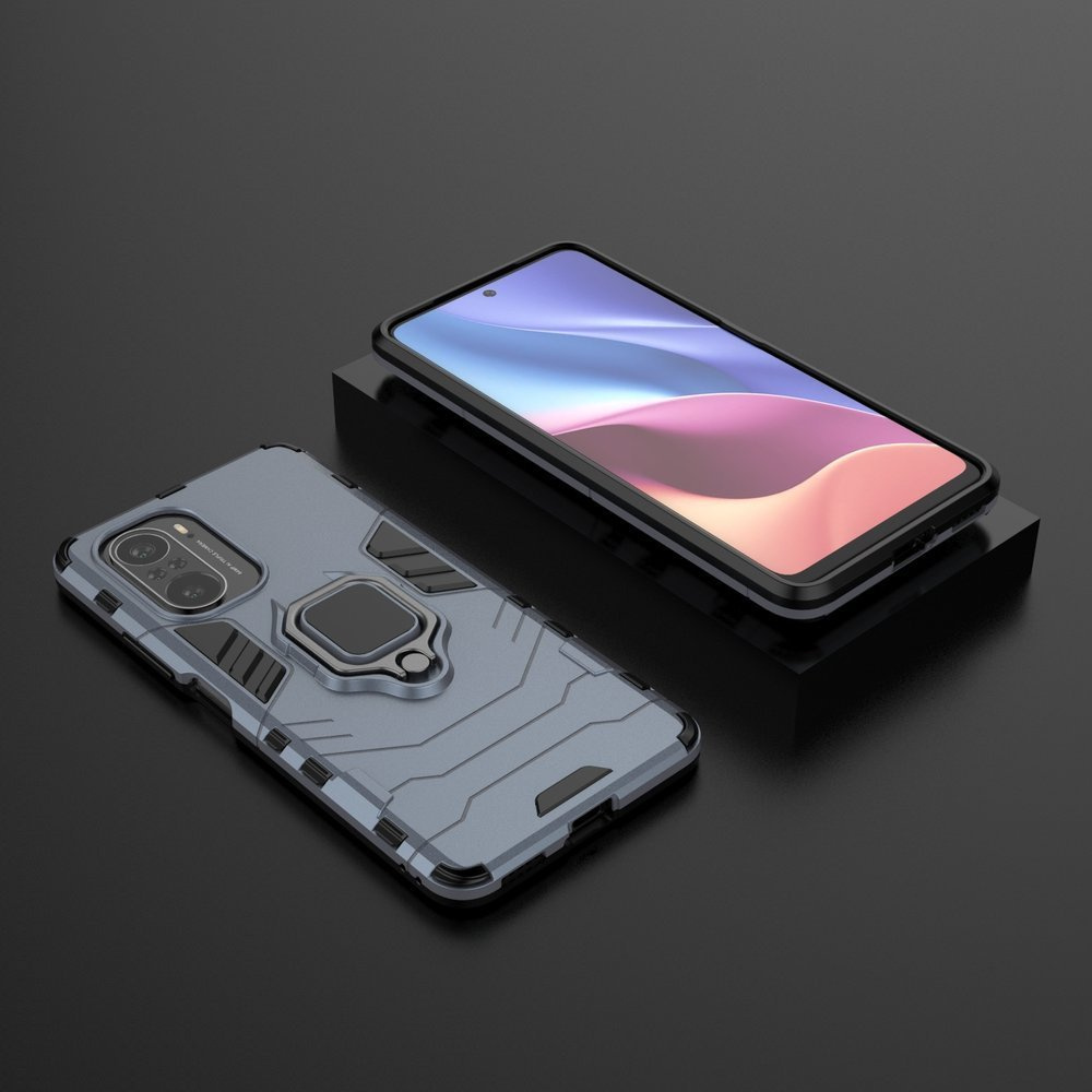 Pokrowiec hybrydowy Ring Armor pancerny niebieski Xiaomi Redmi K40 Pro Plus / 5 Pokrowiec hybrydowy Ring Armor pancerny niebieski Xiaomi Redmi K40 Pro Plus / 5
