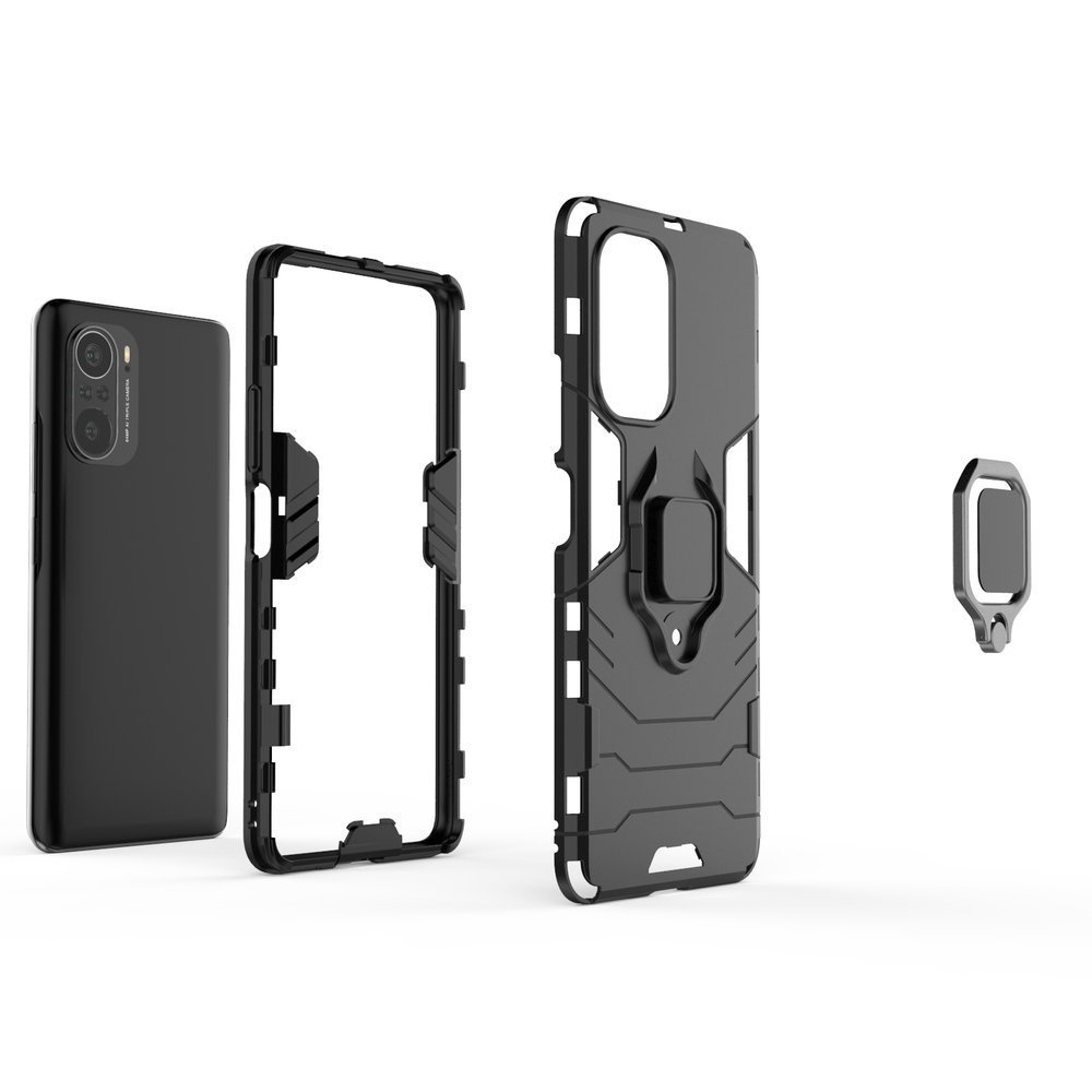 Pokrowiec hybrydowy Ring Armor pancerny niebieski Xiaomi Redmi K40 Pro Plus / 6 Pokrowiec hybrydowy Ring Armor pancerny niebieski Xiaomi Redmi K40 Pro Plus / 6