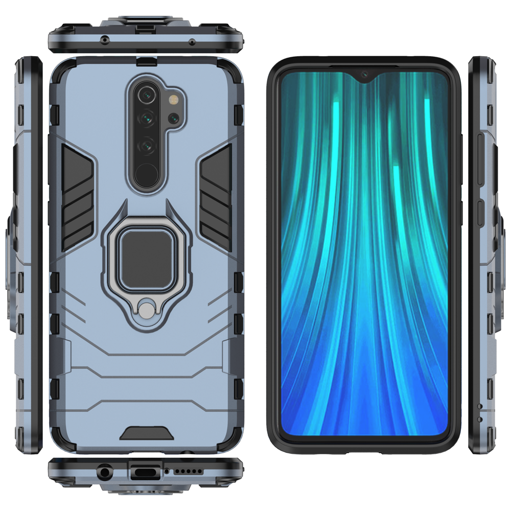 Pokrowiec hybrydowy Ring Armor pancerny niebieski Xiaomi Redmi Note 8 Pro / 3
