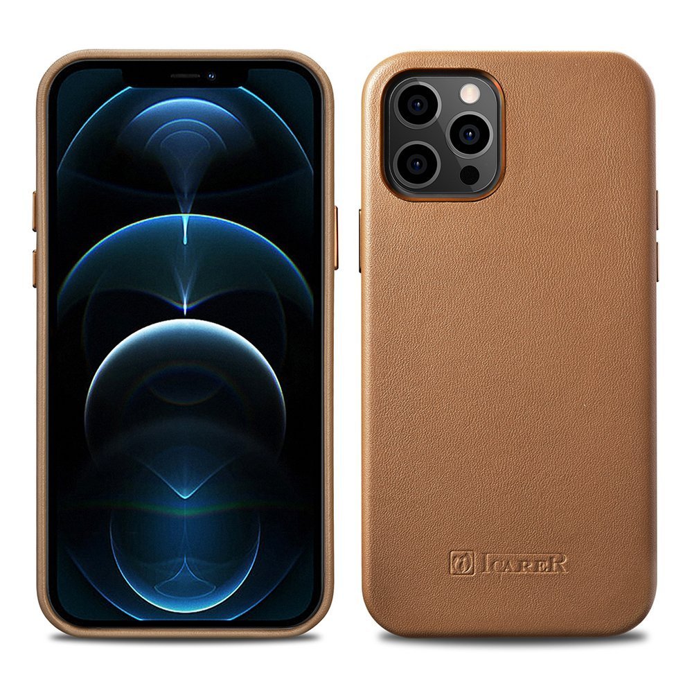 Pokrowiec iCarer Case Leather MagSafe brązowy Apple iPhone 12 Pro Max / 2 Pokrowiec iCarer Case Leather MagSafe brązowy Apple iPhone 12 Pro Max / 2