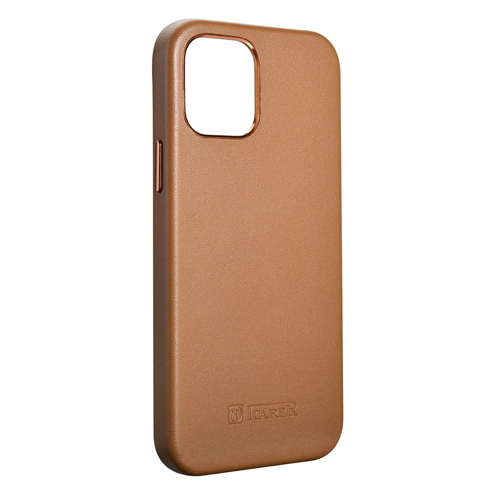 Pokrowiec iCarer Case Leather MagSafe brązowy Apple iPhone 12 Pro Max / 5 Pokrowiec iCarer Case Leather MagSafe brązowy Apple iPhone 12 Pro Max / 5