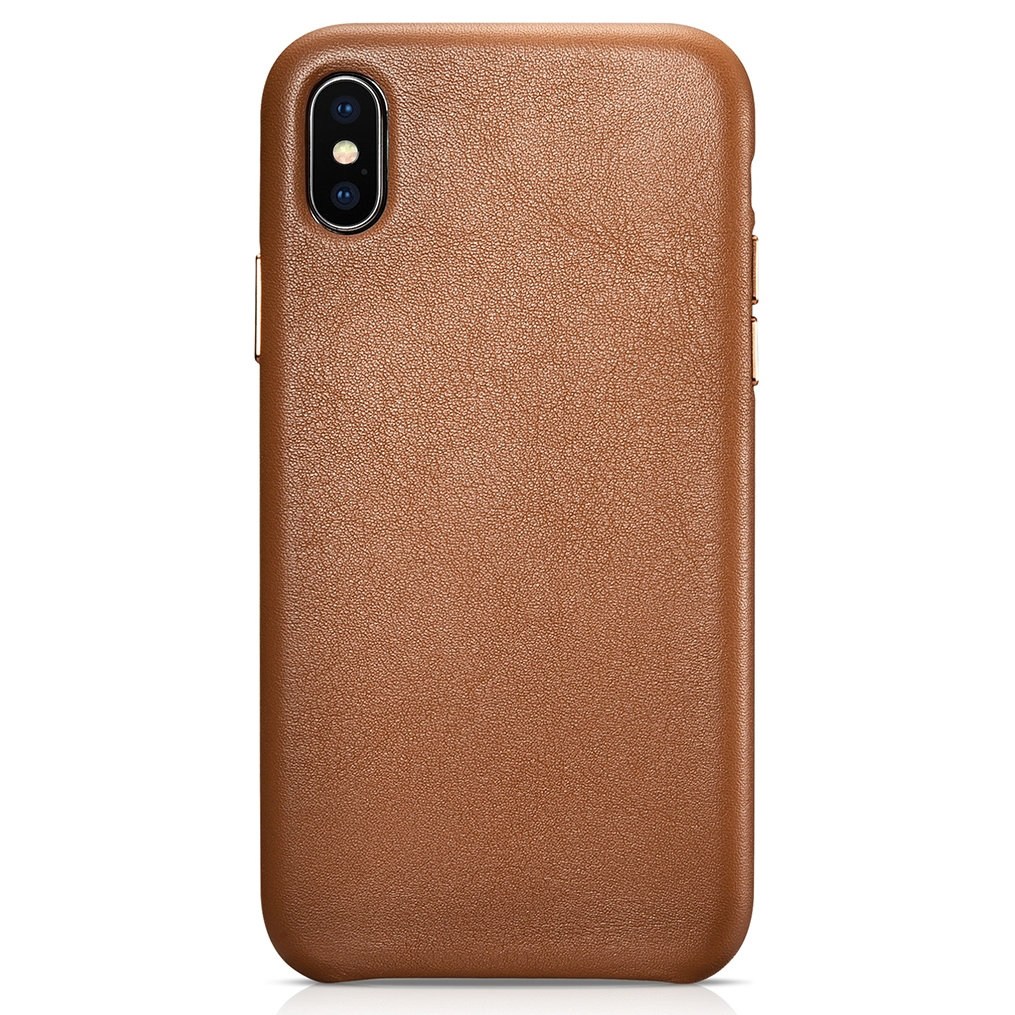 Pokrowiec iCarer Case Leather MagSafe br�zowy Apple iPhone X / 4