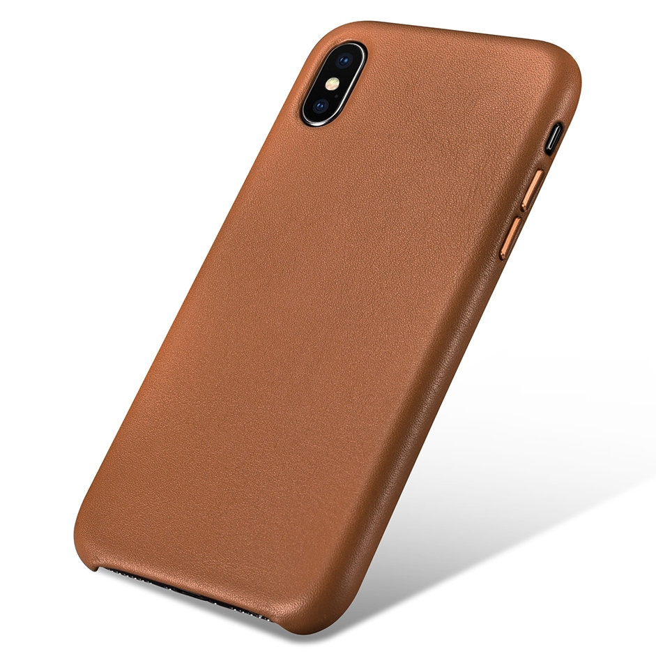 Pokrowiec iCarer Case Leather MagSafe br�zowy Apple iPhone X / 6