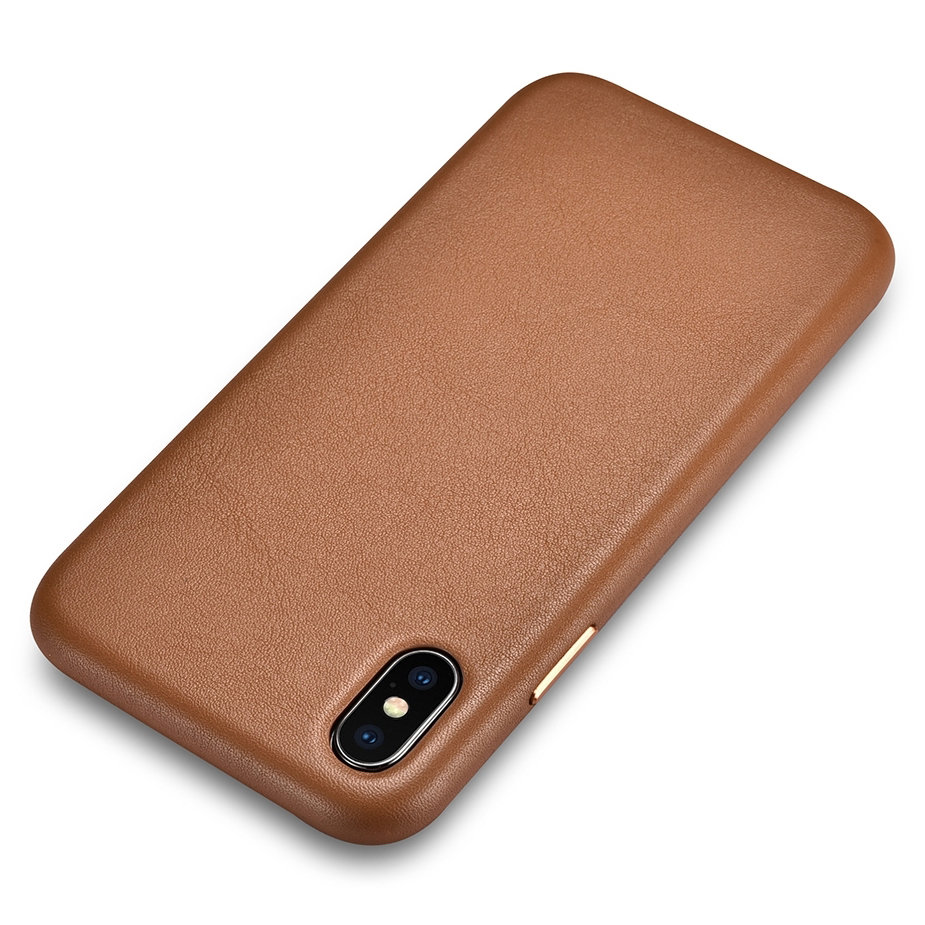 Pokrowiec iCarer Case Leather MagSafe br�zowy Apple iPhone X / 7