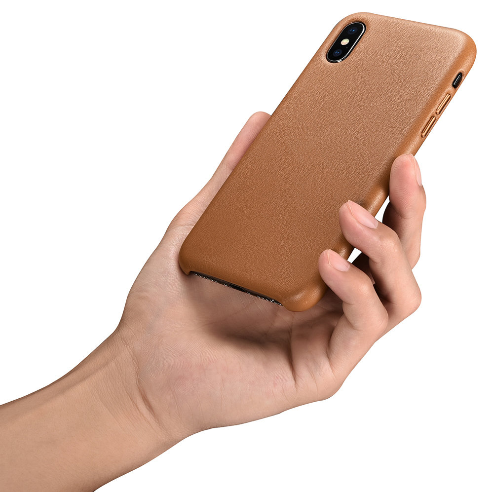 Pokrowiec iCarer Case Leather MagSafe br�zowy Apple iPhone X / 8