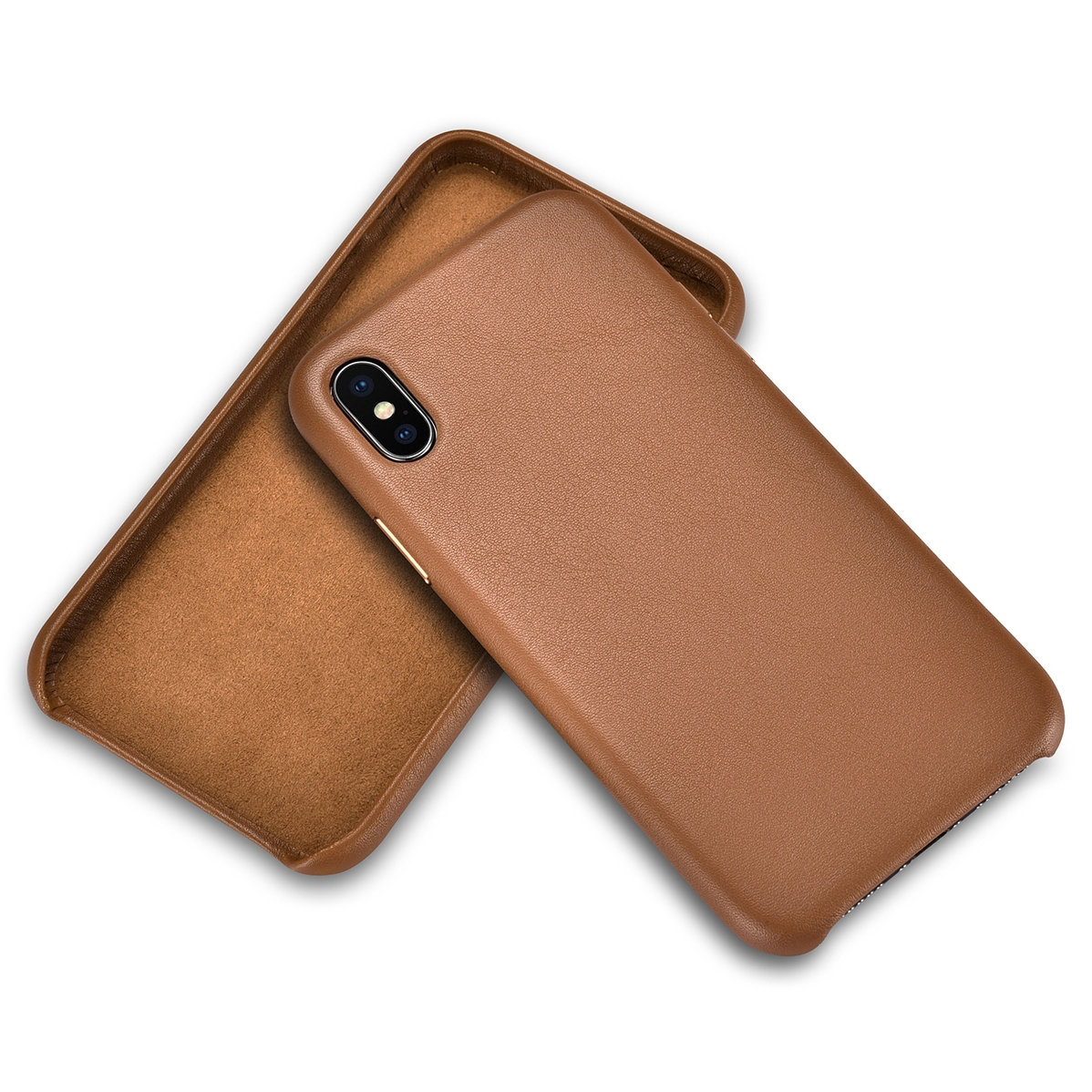 Pokrowiec iCarer Case Leather MagSafe br�zowy Apple iPhone X / 9