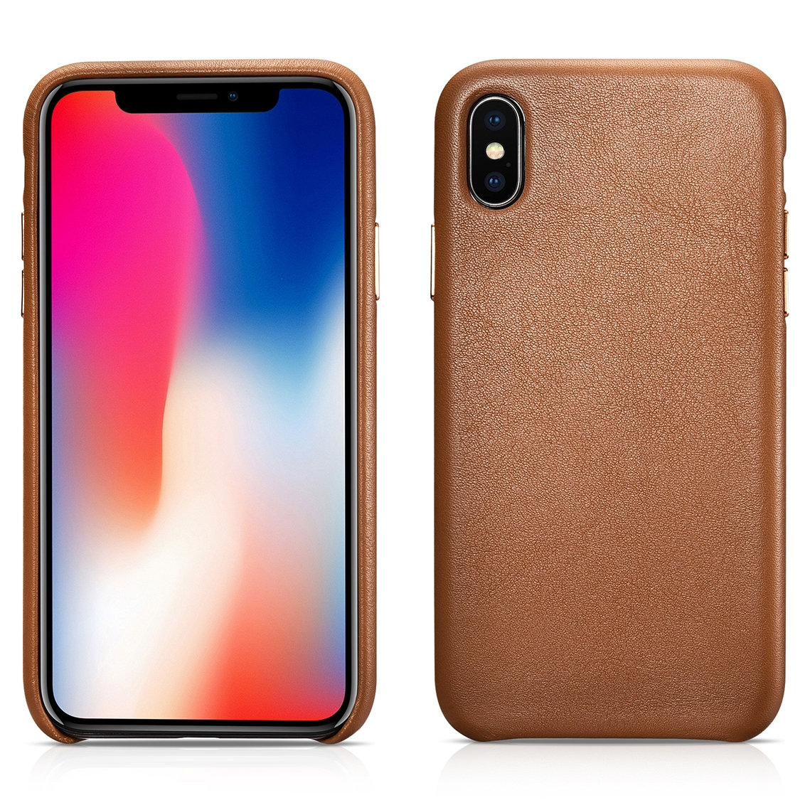 Pokrowiec iCarer Case Leather MagSafe br�zowy Apple iPhone XS / 3