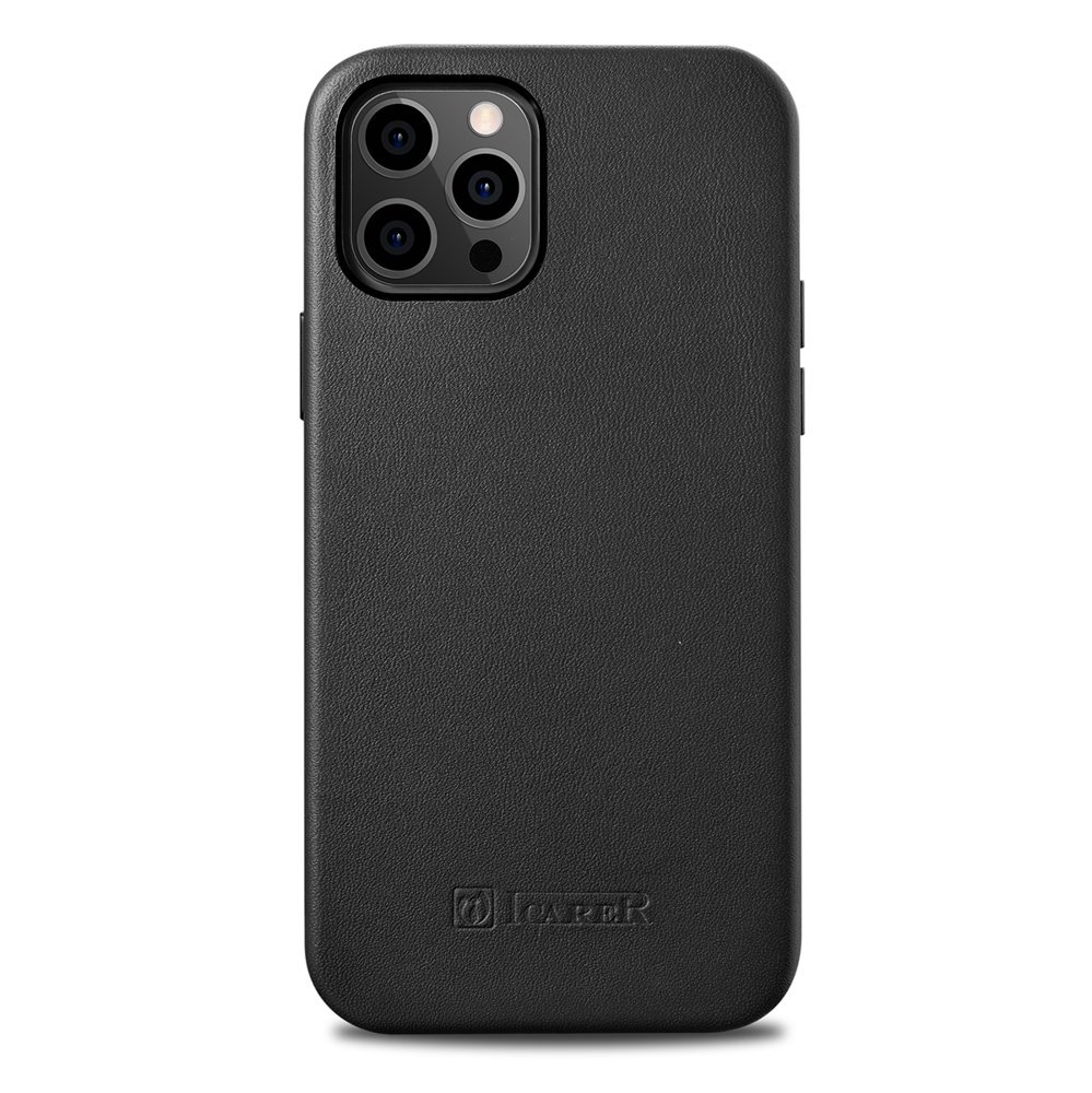 Pokrowiec iCarer Case Leather MagSafe czarny Apple iPhone 12 Mini