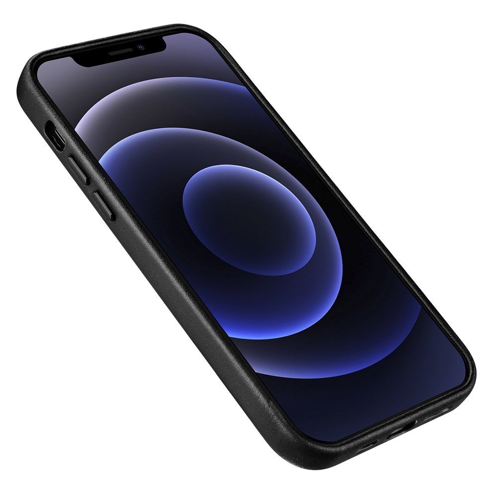 Pokrowiec iCarer Case Leather MagSafe czarny Apple iPhone 12 Mini / 4