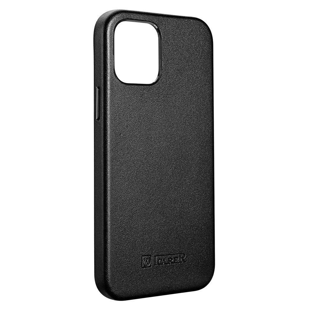 Pokrowiec iCarer Case Leather MagSafe czarny Apple iPhone 12 Mini / 5