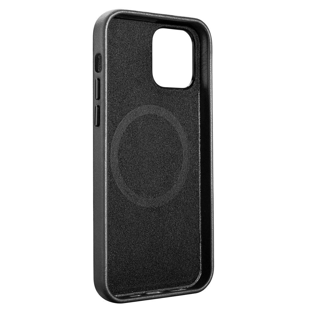 Pokrowiec iCarer Case Leather MagSafe czarny Apple iPhone 12 Mini / 6