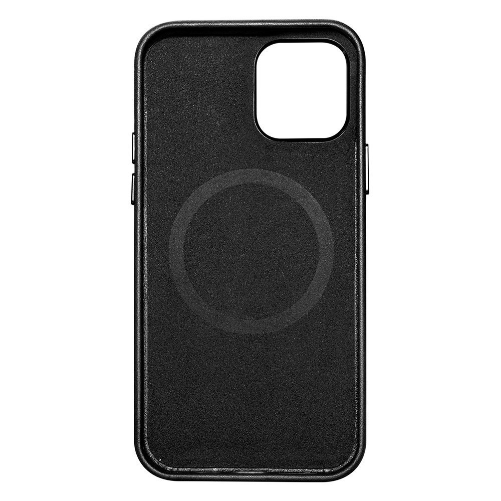 Pokrowiec iCarer Case Leather MagSafe czarny Apple iPhone 12 Mini / 7