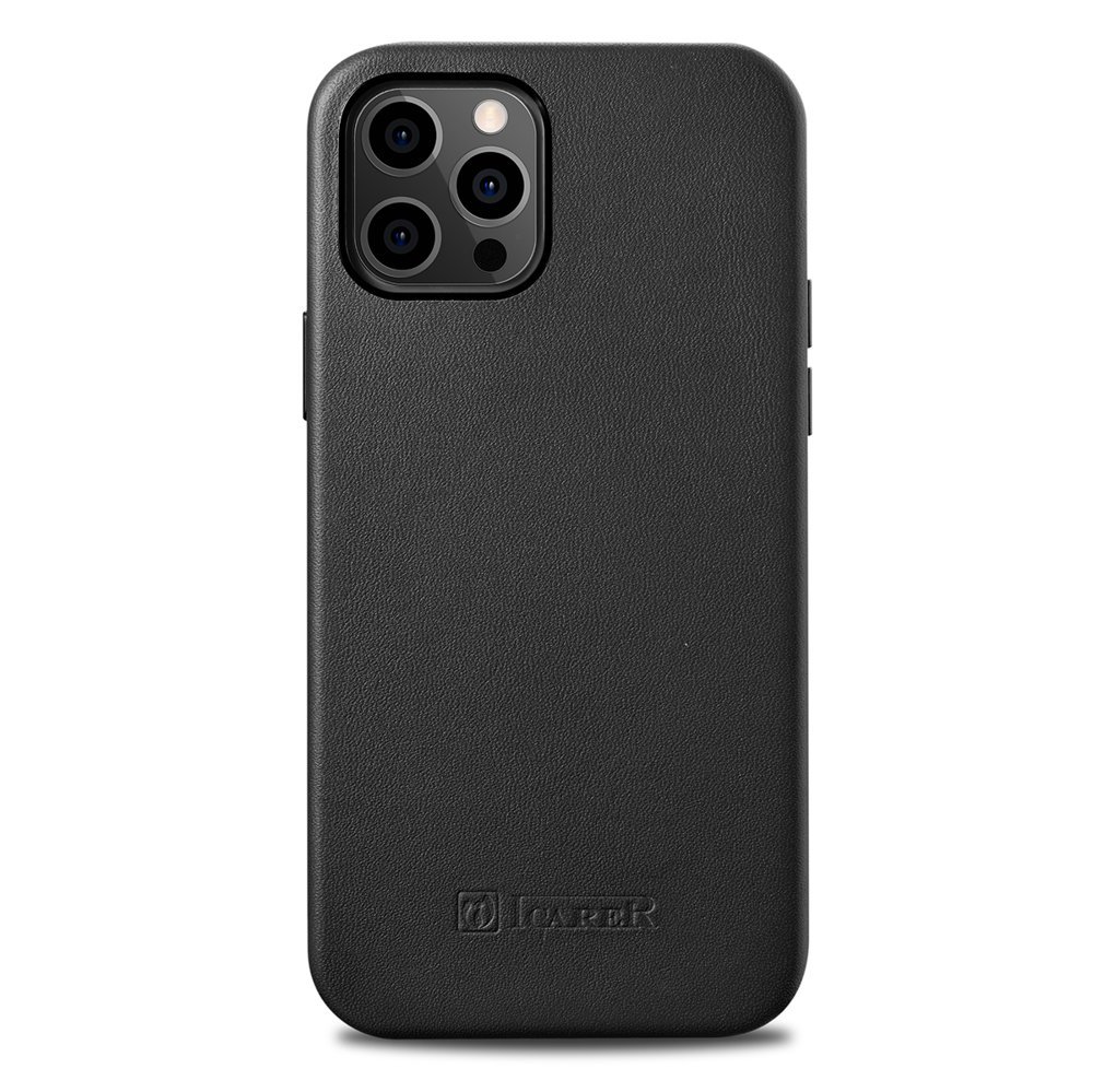 Pokrowiec iCarer Case Leather MagSafe czarny Apple iPhone 12 Pro Max