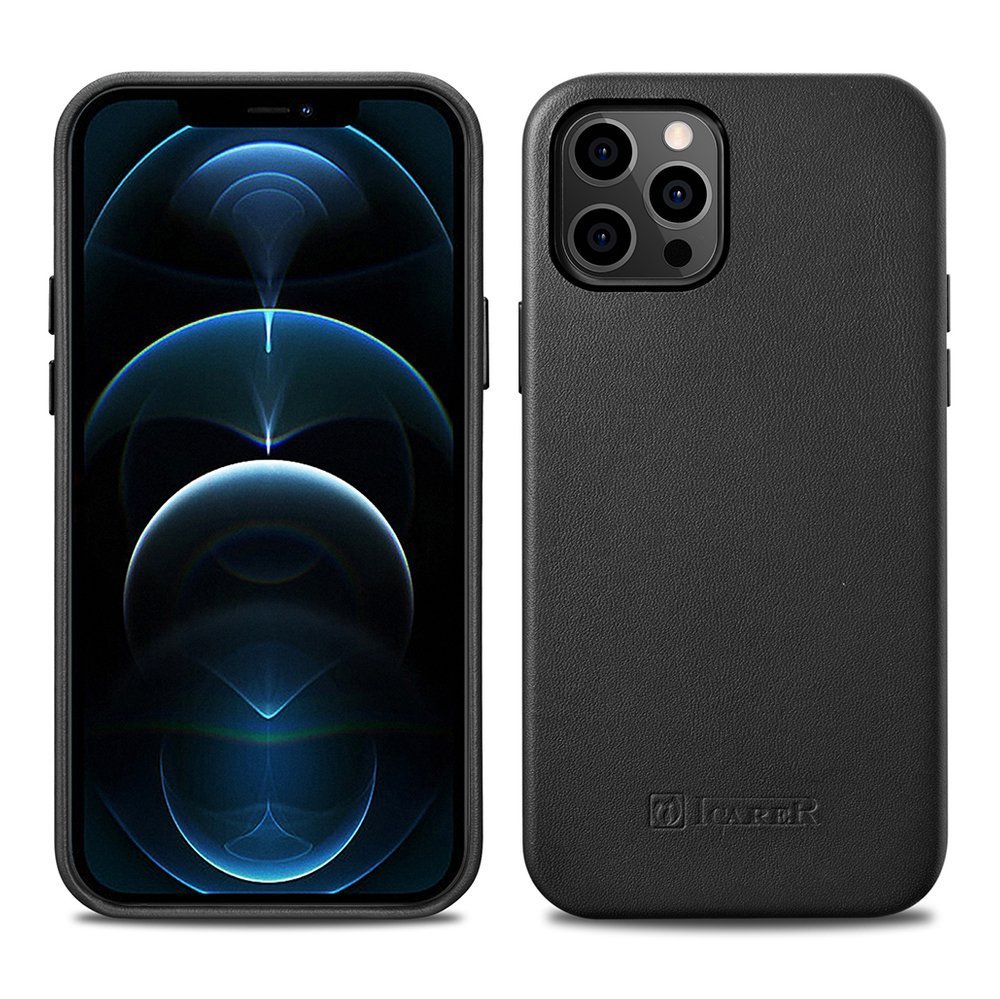 Pokrowiec iCarer Case Leather MagSafe czarny Apple iPhone 12 Pro Max / 2 Pokrowiec iCarer Case Leather MagSafe czarny Apple iPhone 12 Pro Max / 2