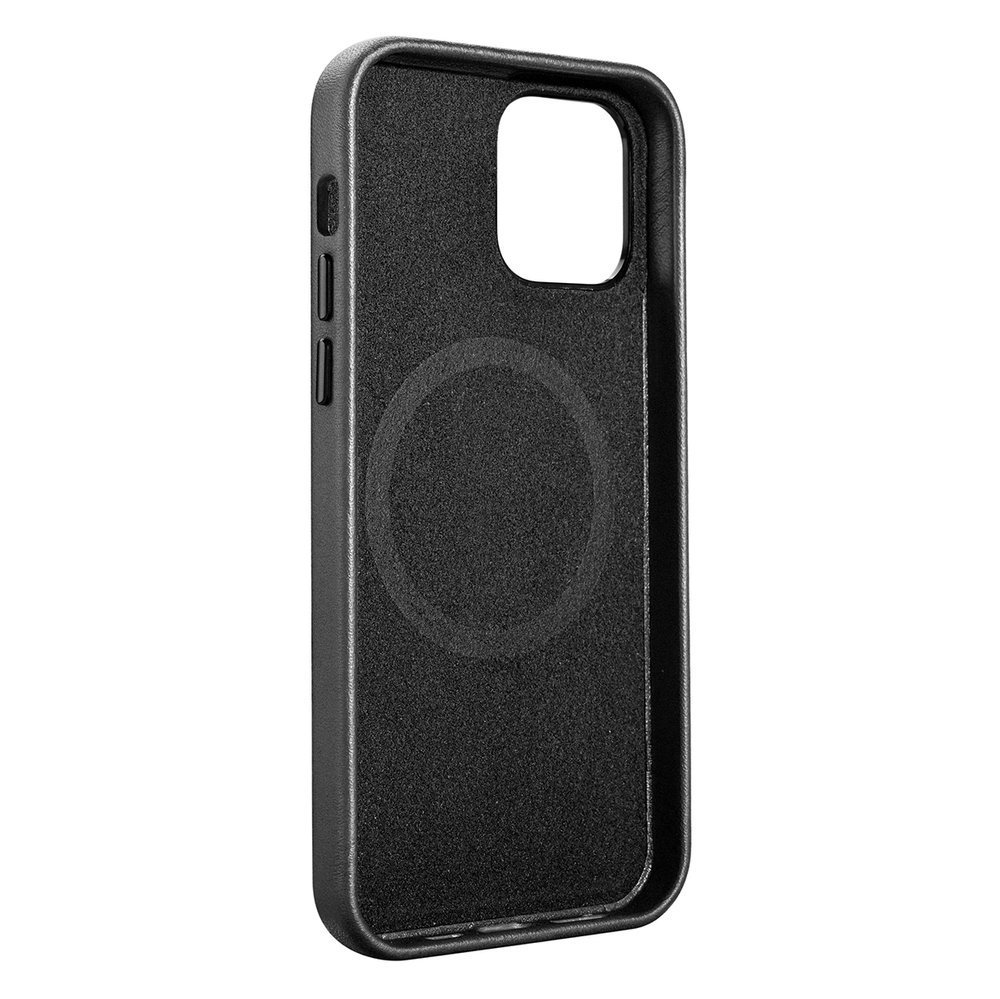 Pokrowiec iCarer Case Leather MagSafe czarny Apple iPhone 12 Pro Max / 5