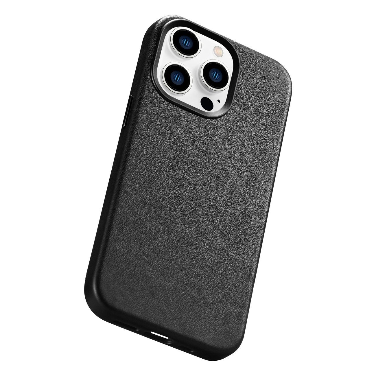 Pokrowiec iCarer Case Leather MagSafe czarny Apple iPhone 14 Pro / 12