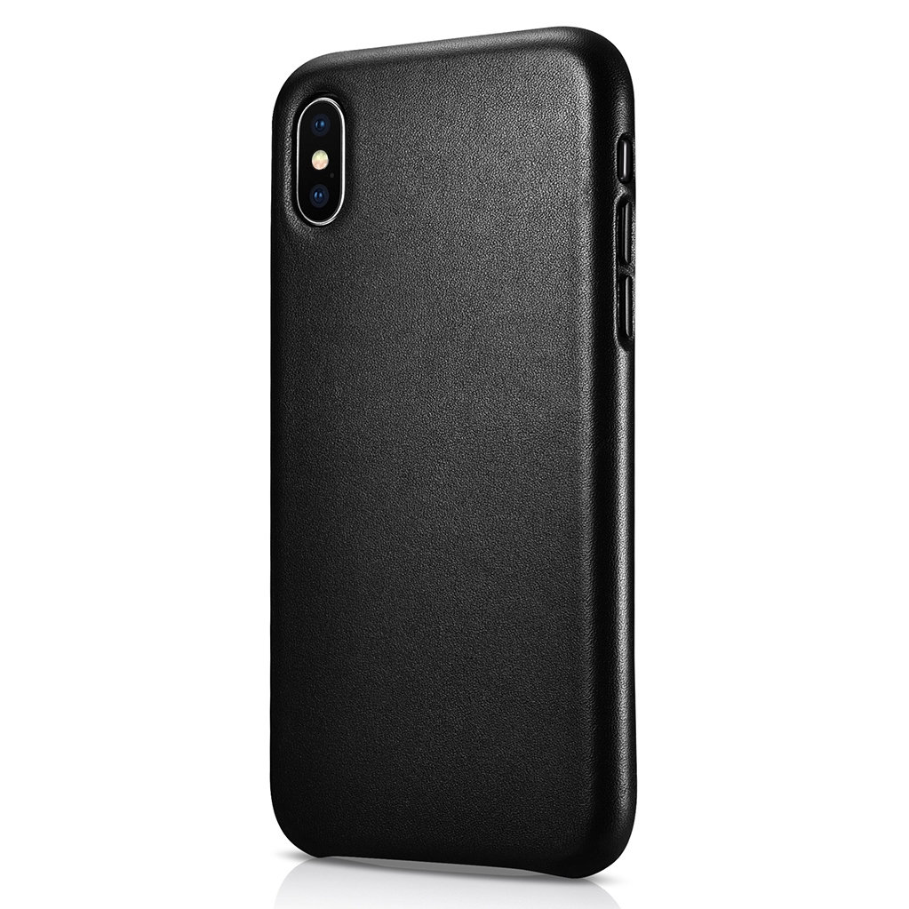 Pokrowiec iCarer Case Leather MagSafe czarny Apple iPhone X / 10