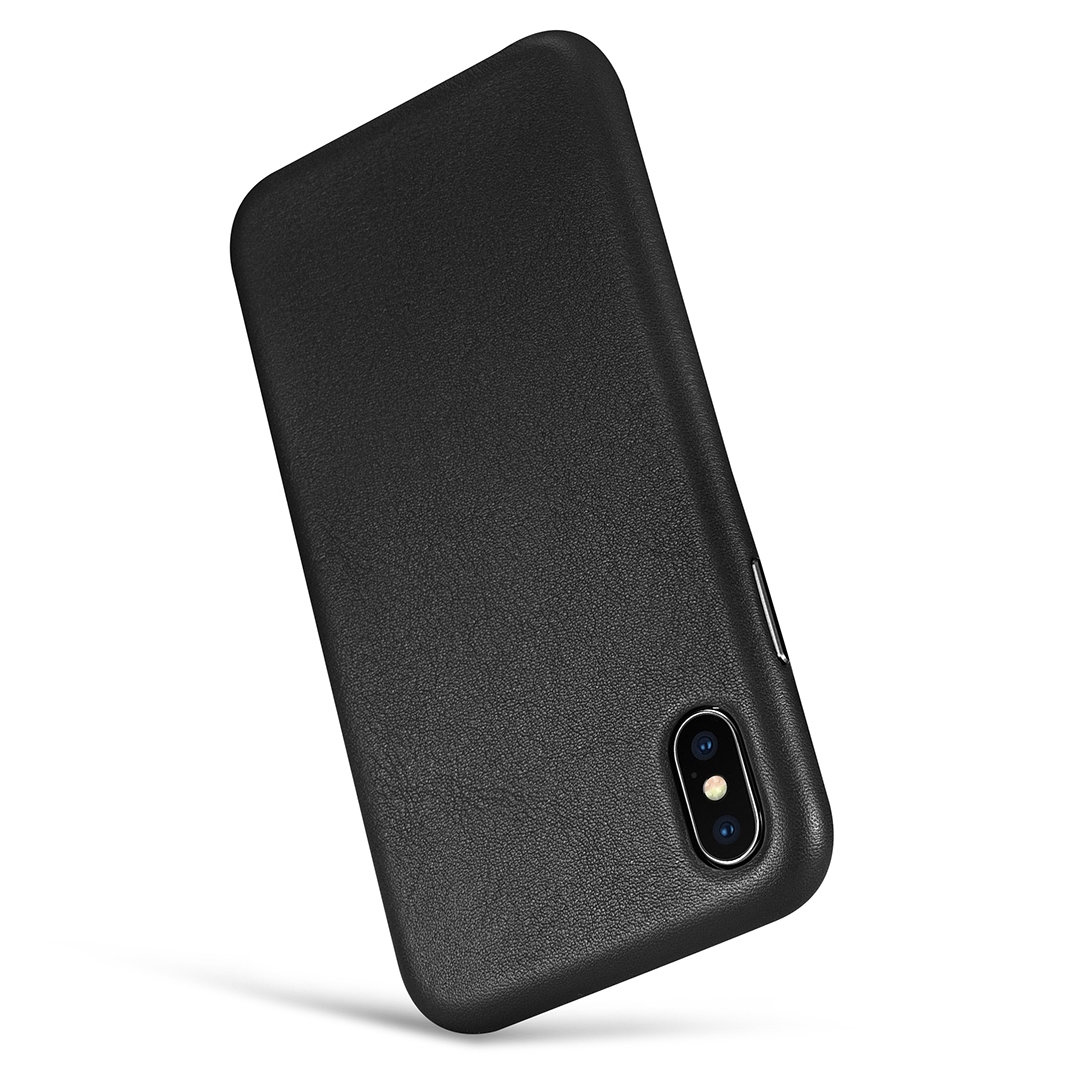 Pokrowiec iCarer Case Leather MagSafe czarny Apple iPhone X / 4