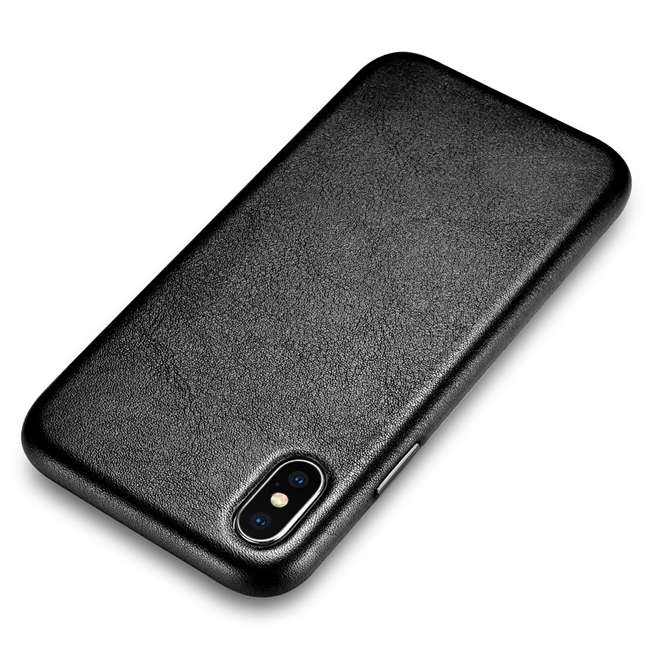 Pokrowiec iCarer Case Leather MagSafe czarny Apple iPhone X / 6
