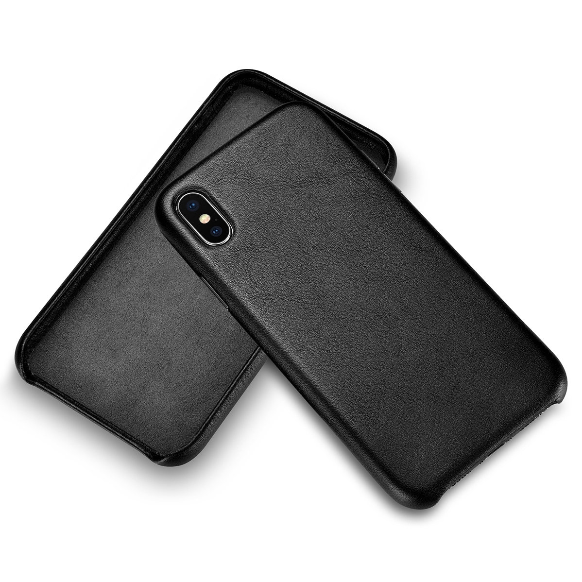 Pokrowiec iCarer Case Leather MagSafe czarny Apple iPhone X / 7