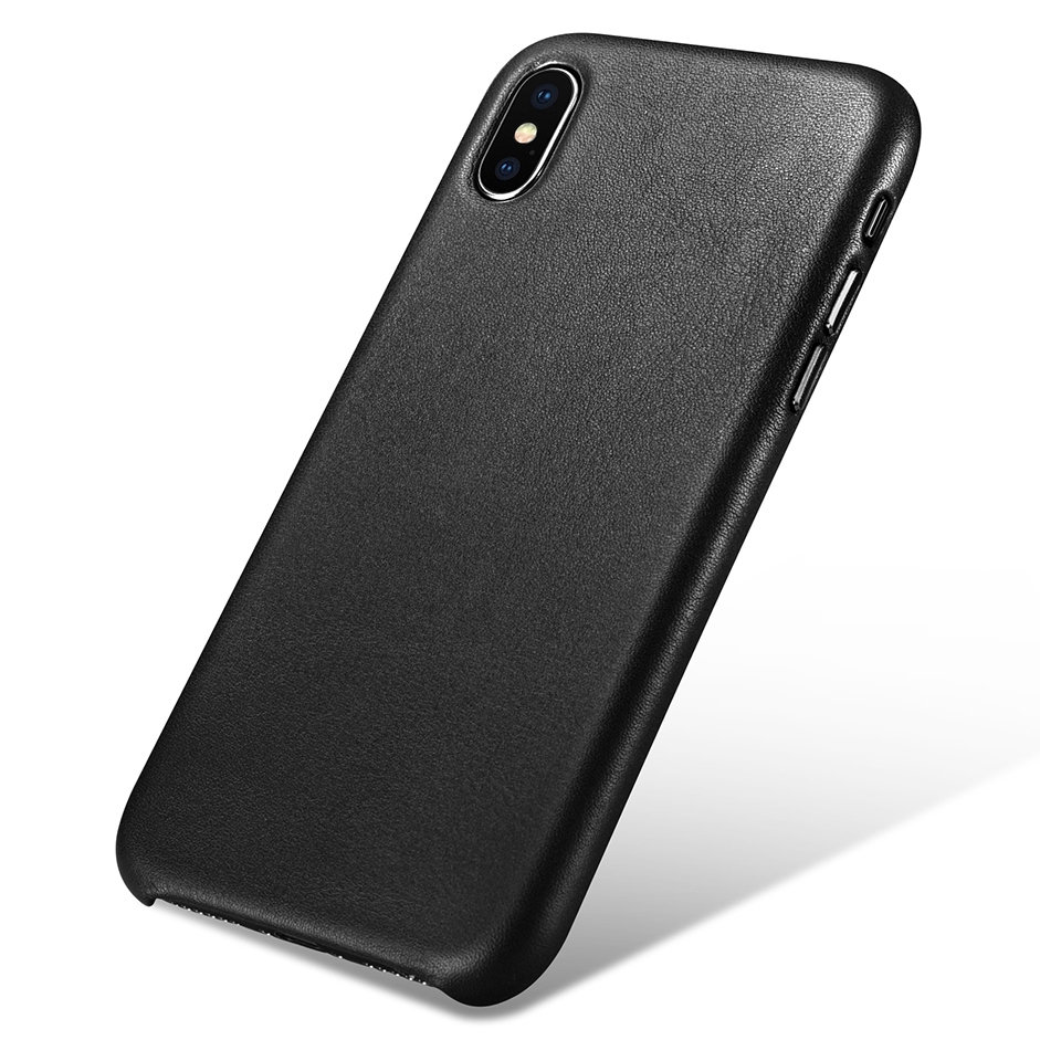 Pokrowiec iCarer Case Leather MagSafe czarny Apple iPhone XS / 3