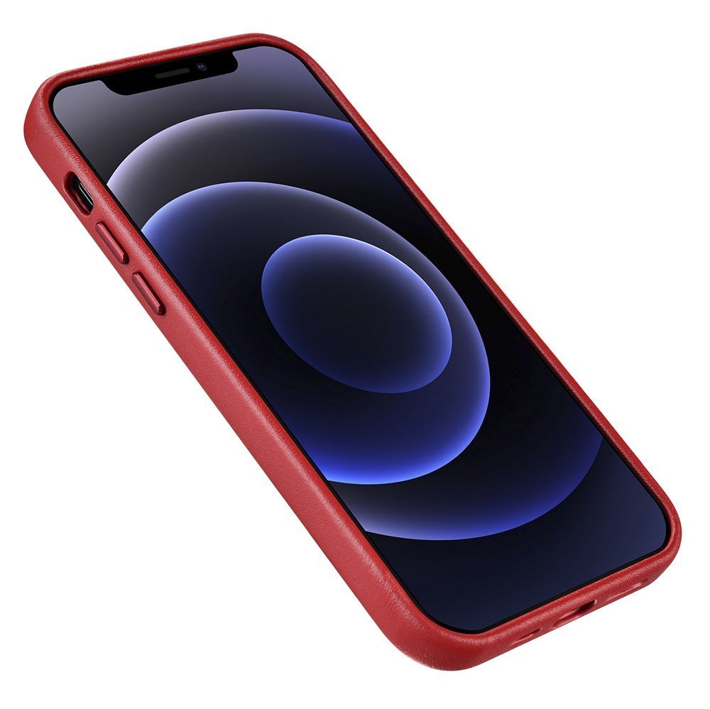 Pokrowiec iCarer Case Leather MagSafe czerwony Apple iPhone 12 / 4