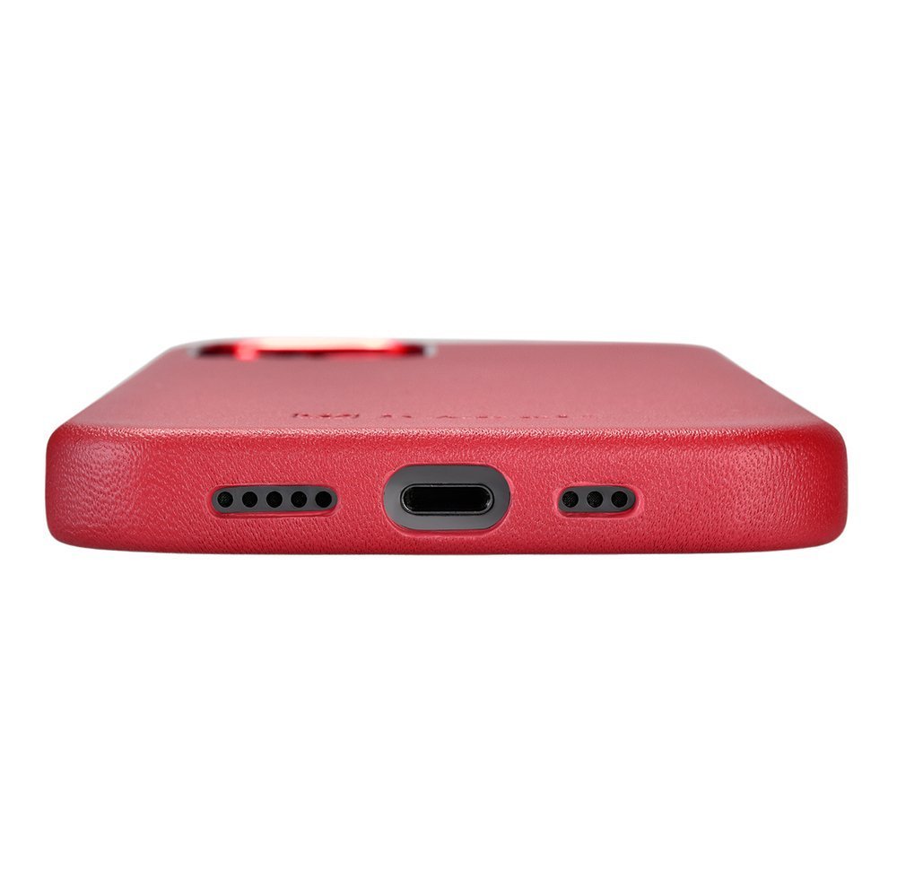 Pokrowiec iCarer Case Leather MagSafe czerwony Apple iPhone 12 / 5