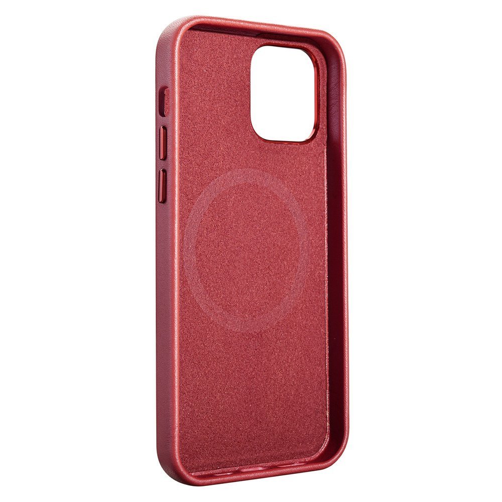 Pokrowiec iCarer Case Leather MagSafe czerwony Apple iPhone 12 / 9