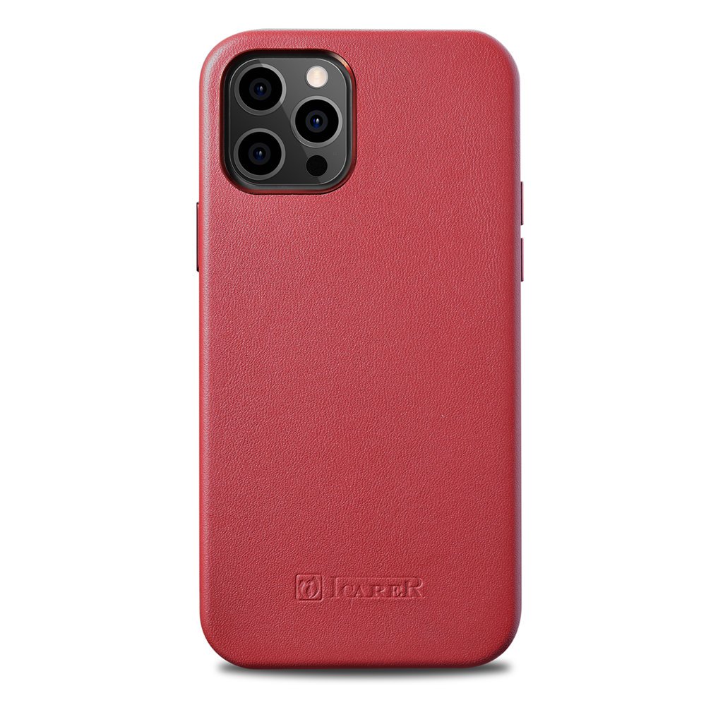 Pokrowiec iCarer Case Leather MagSafe czerwony Apple iPhone 12 Mini