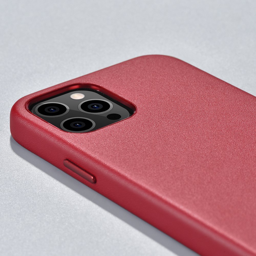 Pokrowiec iCarer Case Leather MagSafe czerwony Apple iPhone 12 Mini / 10