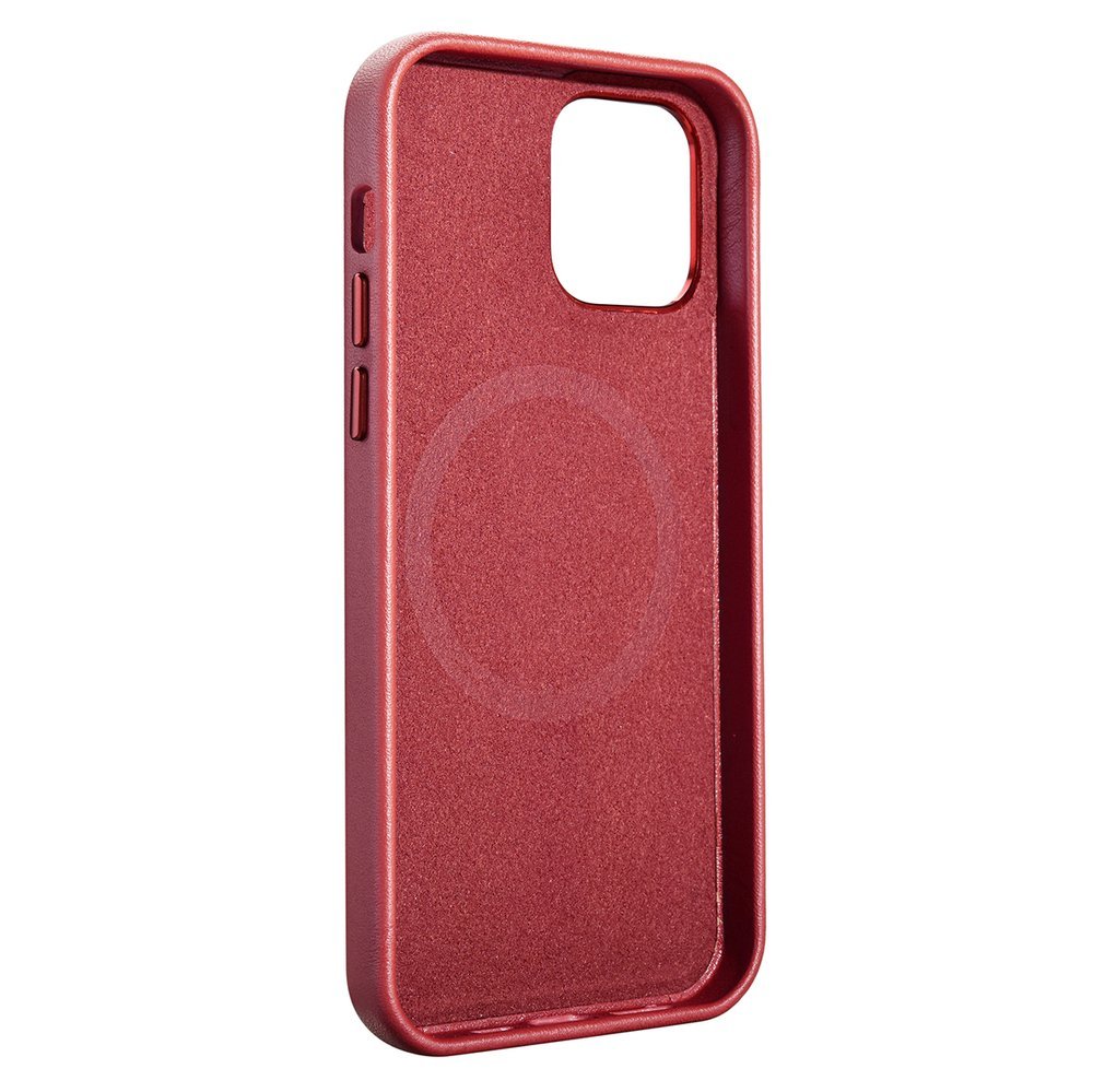 Pokrowiec iCarer Case Leather MagSafe czerwony Apple iPhone 12 Mini / 7
