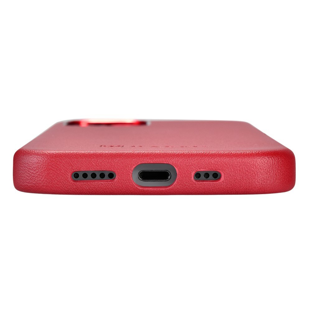 Pokrowiec iCarer Case Leather MagSafe czerwony Apple iPhone 12 Mini / 8