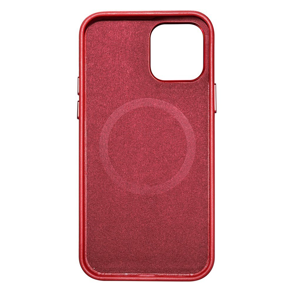 Pokrowiec iCarer Case Leather MagSafe czerwony Apple iPhone 12 Pro / 8