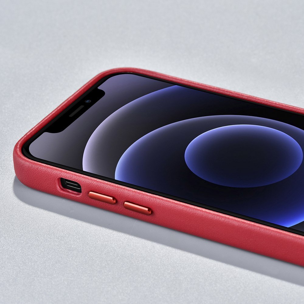 Pokrowiec iCarer Case Leather MagSafe czerwony Apple iPhone 12 Pro Max / 11