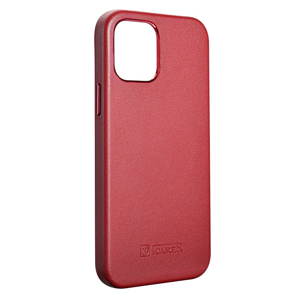 Pokrowiec iCarer Case Leather MagSafe czerwony Apple iPhone 12 Pro Max / 5