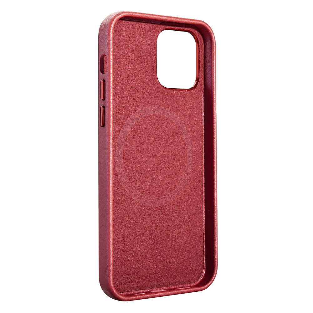 Pokrowiec iCarer Case Leather MagSafe czerwony Apple iPhone 12 Pro Max / 7
