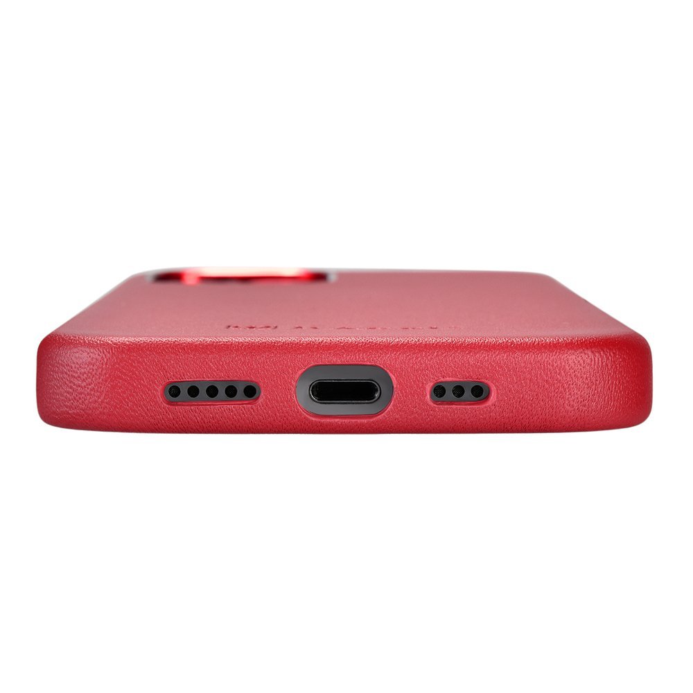 Pokrowiec iCarer Case Leather MagSafe czerwony Apple iPhone 12 Pro Max / 8