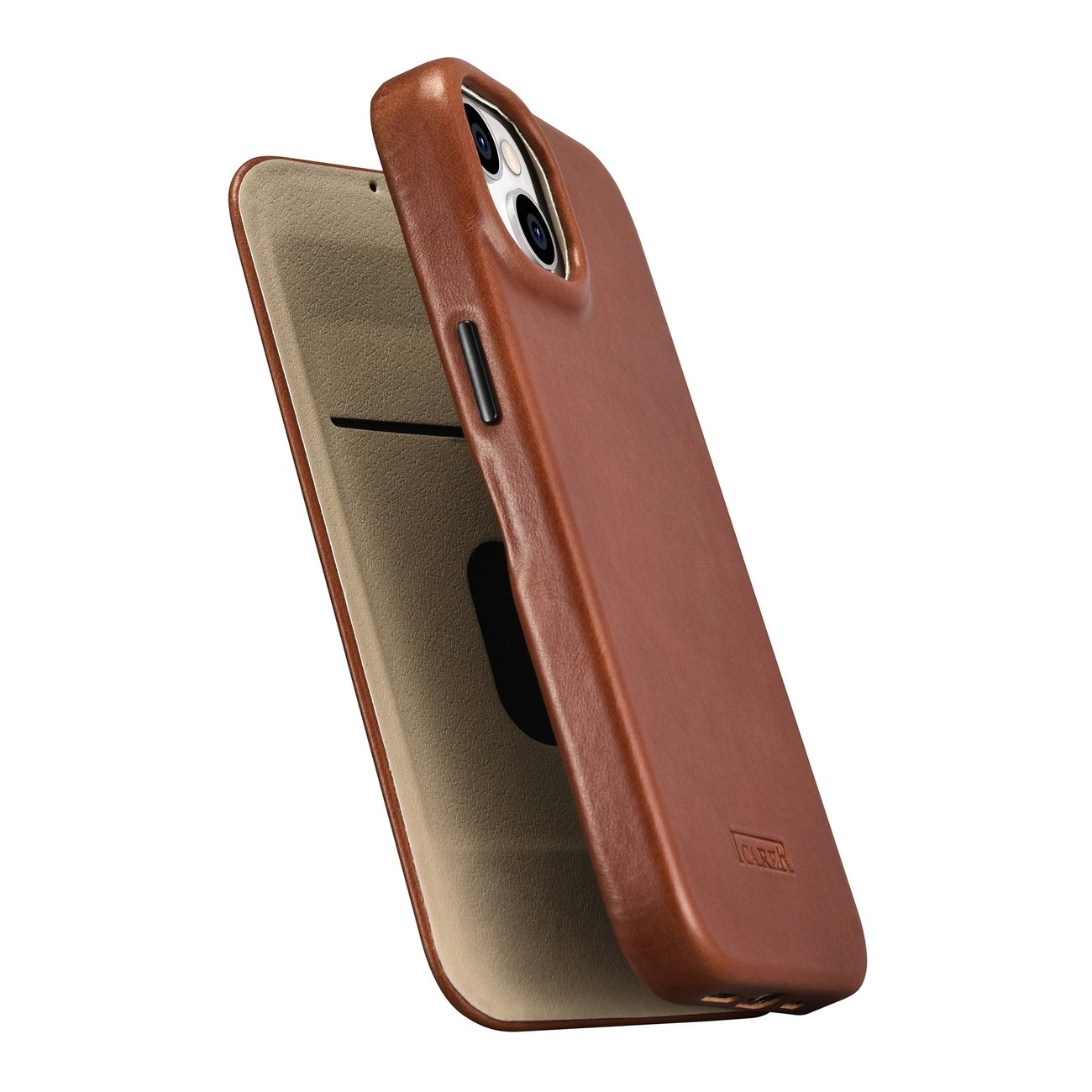 Pokrowiec iCarer CE Oil Wax Premium Leather Folio Case brzowy Apple iPhone 14 / 10