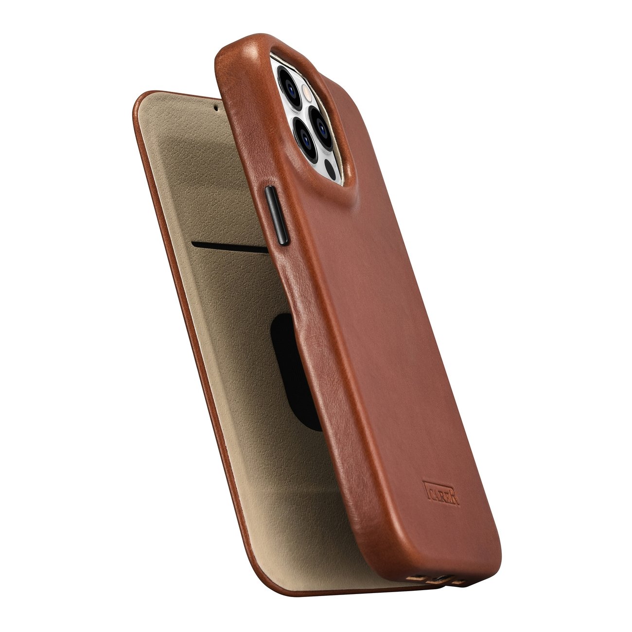 Pokrowiec iCarer CE Oil Wax Premium Leather Folio Case brzowy Apple iPhone 14 Pro / 10