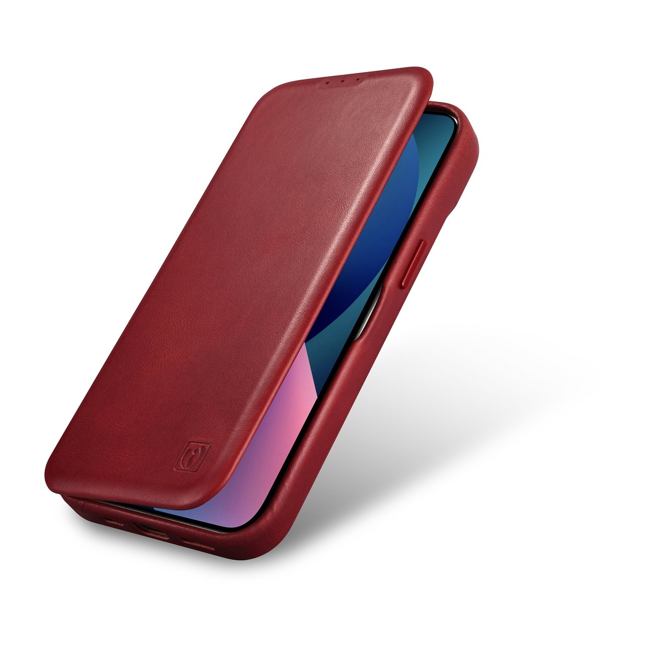 Pokrowiec iCarer CE Oil Wax Premium Leather Folio Case czerwony Apple iPhone 14 / 8