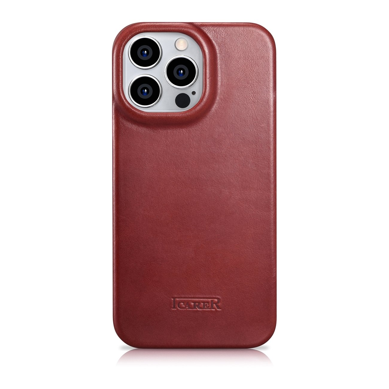 Pokrowiec iCarer CE Oil Wax Premium Leather Folio Case czerwony Apple iPhone 14 Pro / 3