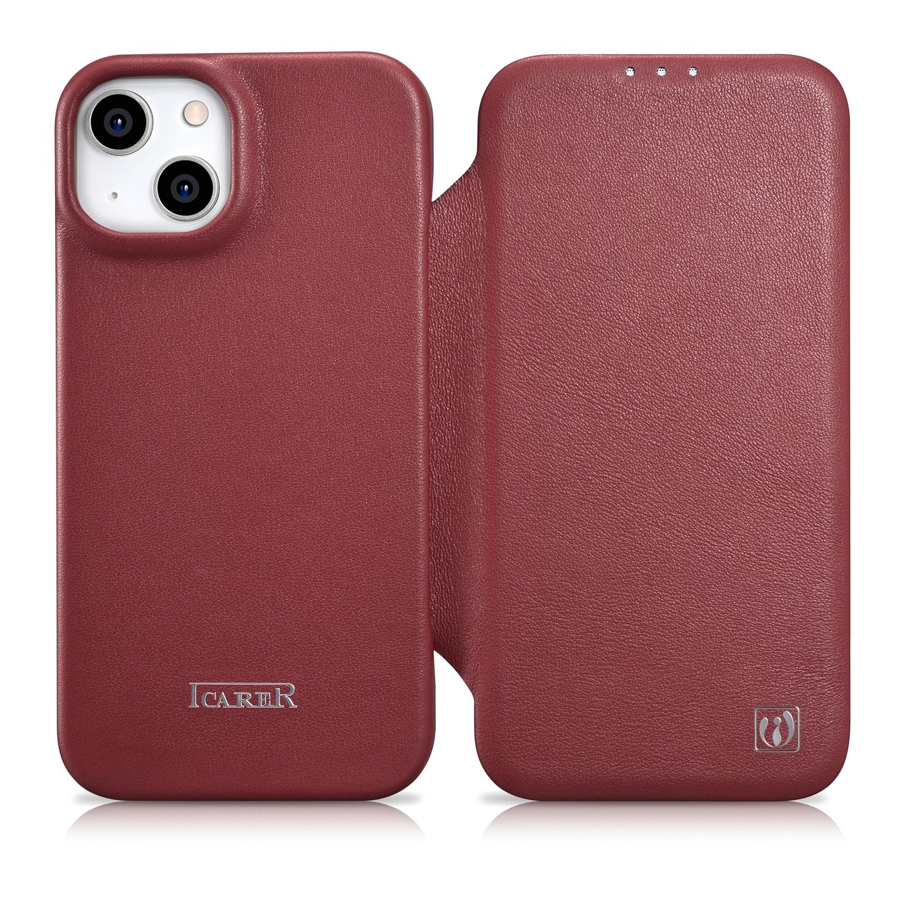 Pokrowiec iCarer CE Premium Leather Folio Case czerwony Apple iPhone 14