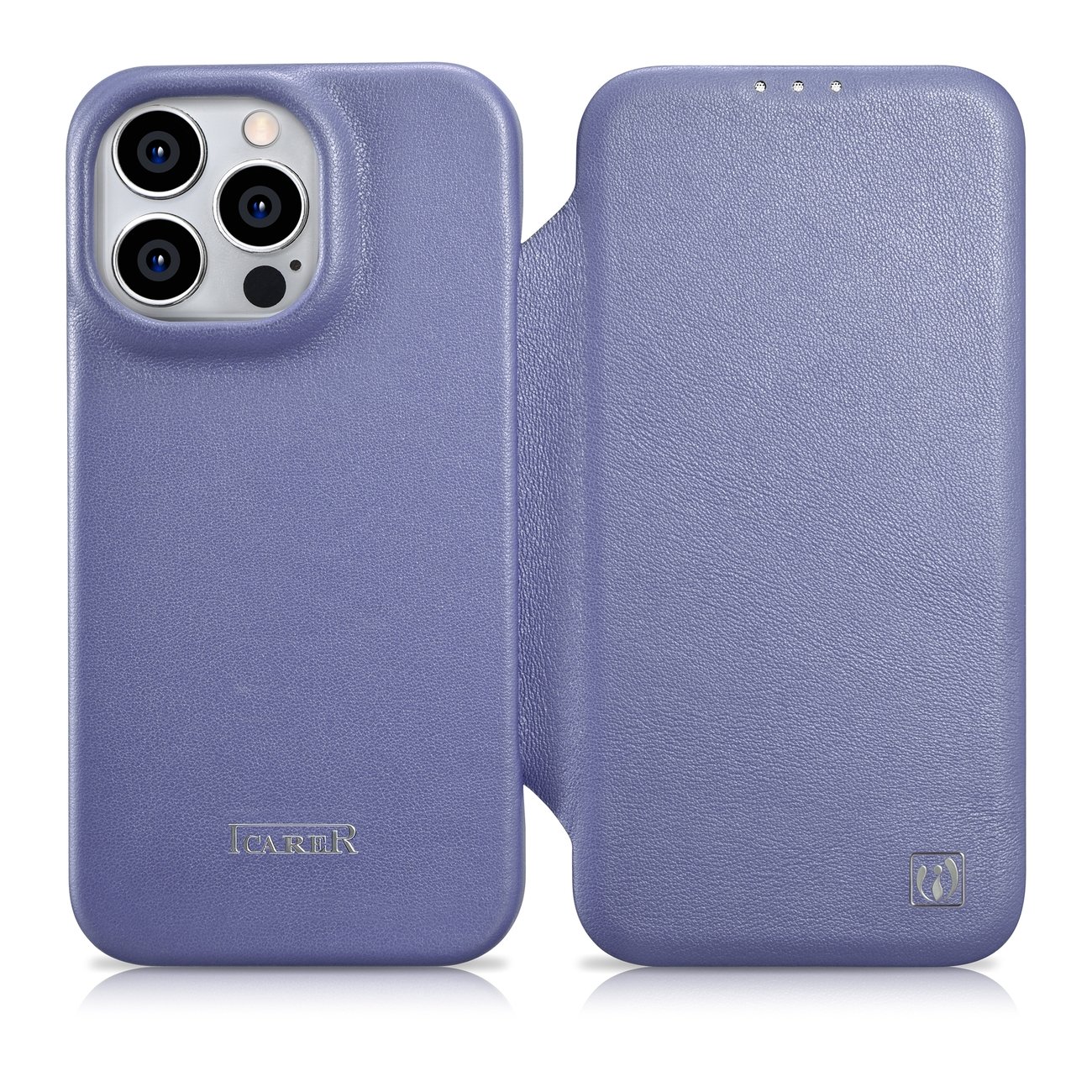 Pokrowiec iCarer CE Premium Leather Folio Case jasnofioletowy Apple iPhone 14 Pro
