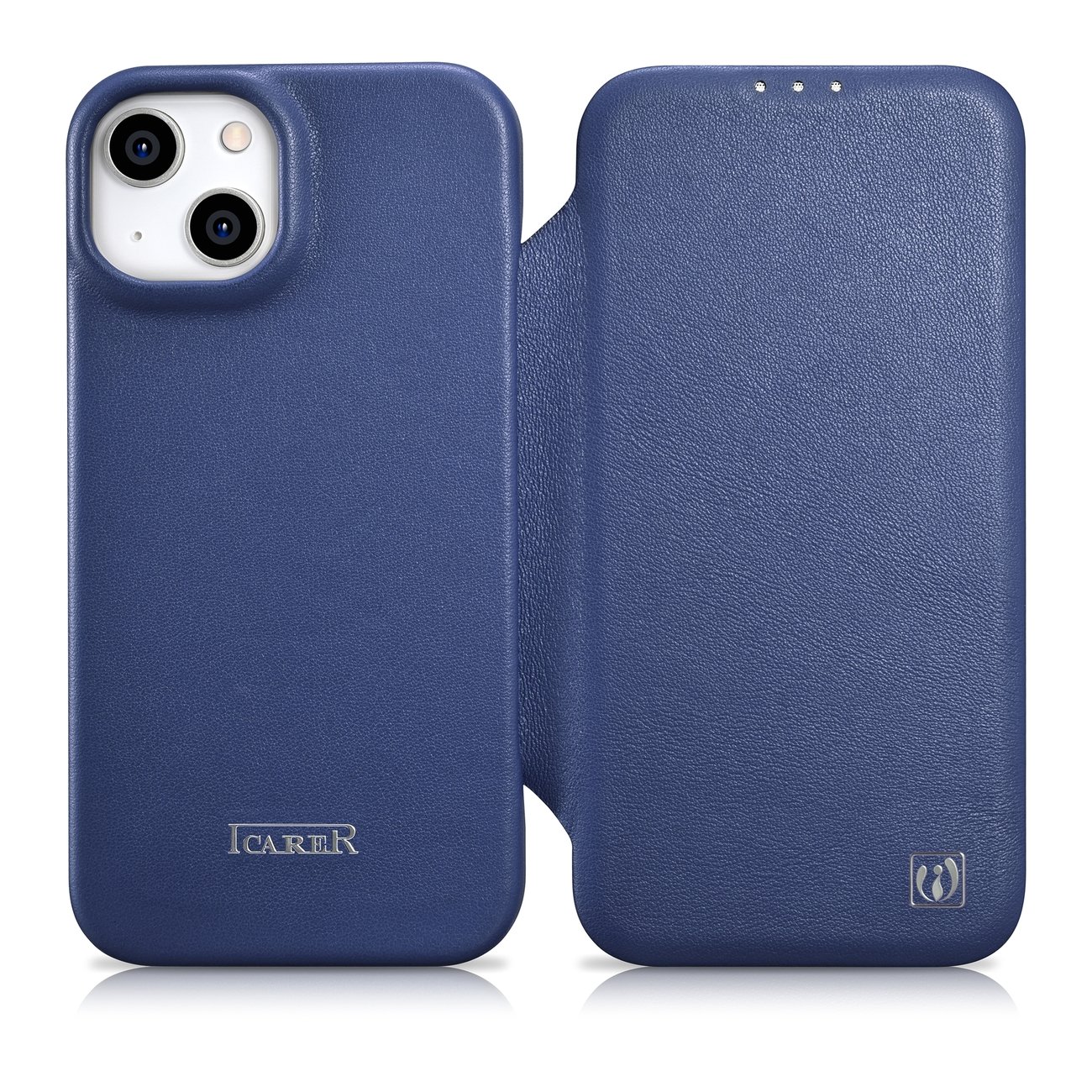Pokrowiec iCarer CE Premium Leather Folio Case niebieski Apple iPhone 14 Plus